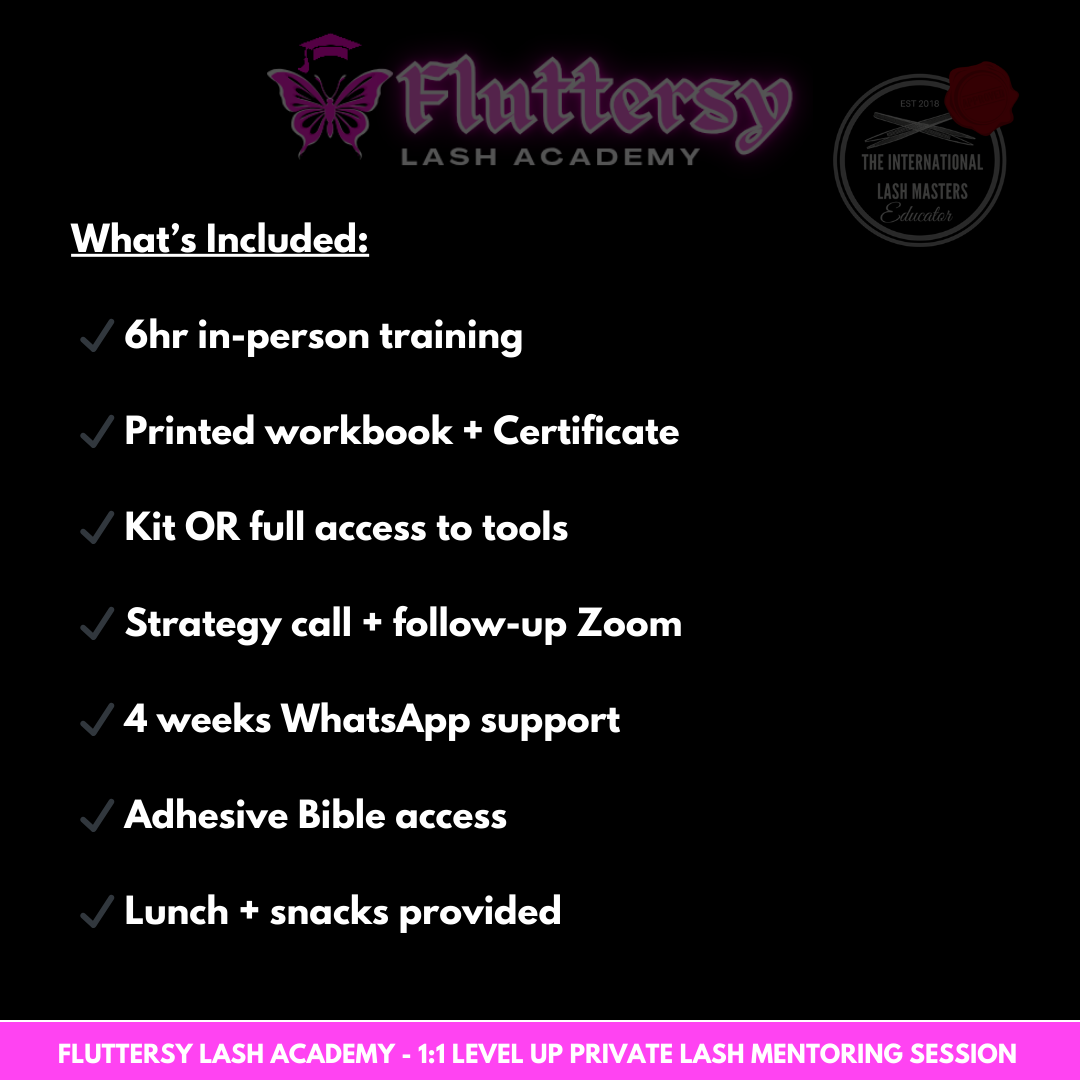 1:1 IN PERSON LEVEL UP - lash upskilling