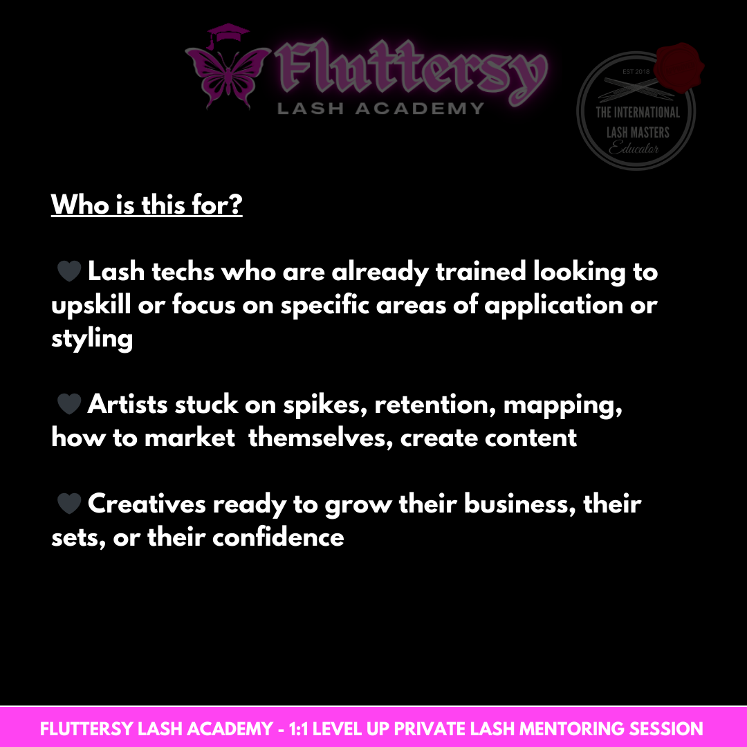 1:1 IN PERSON LEVEL UP - lash upskilling